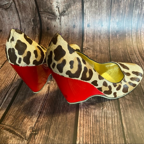 Tan & brown Giuseppe Zanotti wedge animal print - Picture 3 of 10